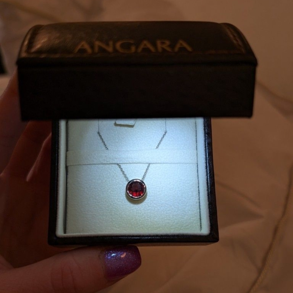 Angara Garnet Solitaire Necklace